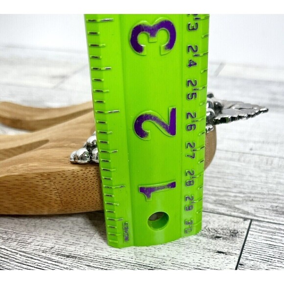 MudPie Wood & Silver Metal Grapes Salad Hands Servers Fruit Coastal Summer Party - Picture 8 of 8